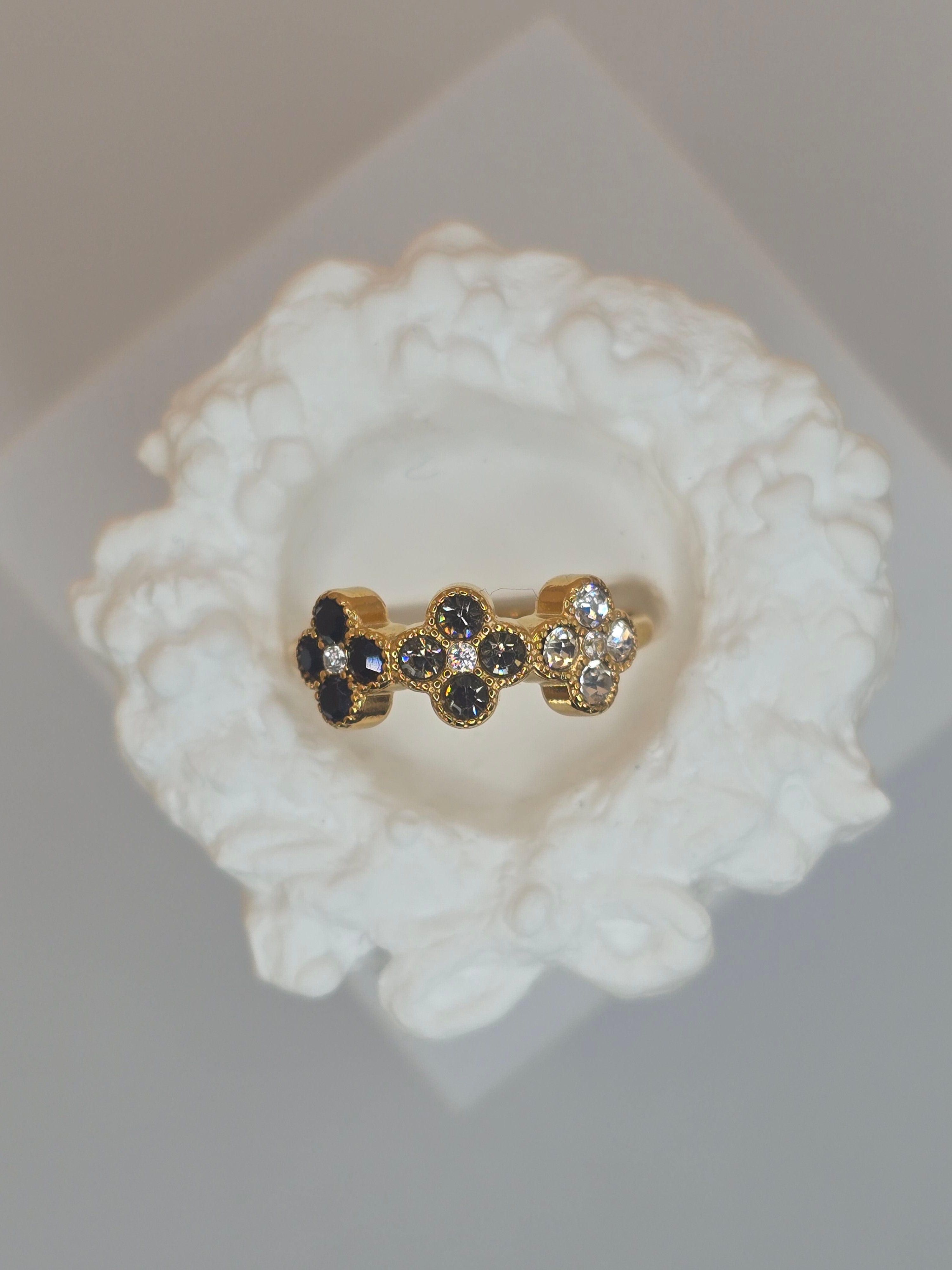 anello spring day brilantini neri