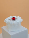 anello ninfa con zirconi rossi