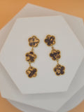 orecchini clover chocolate gold
