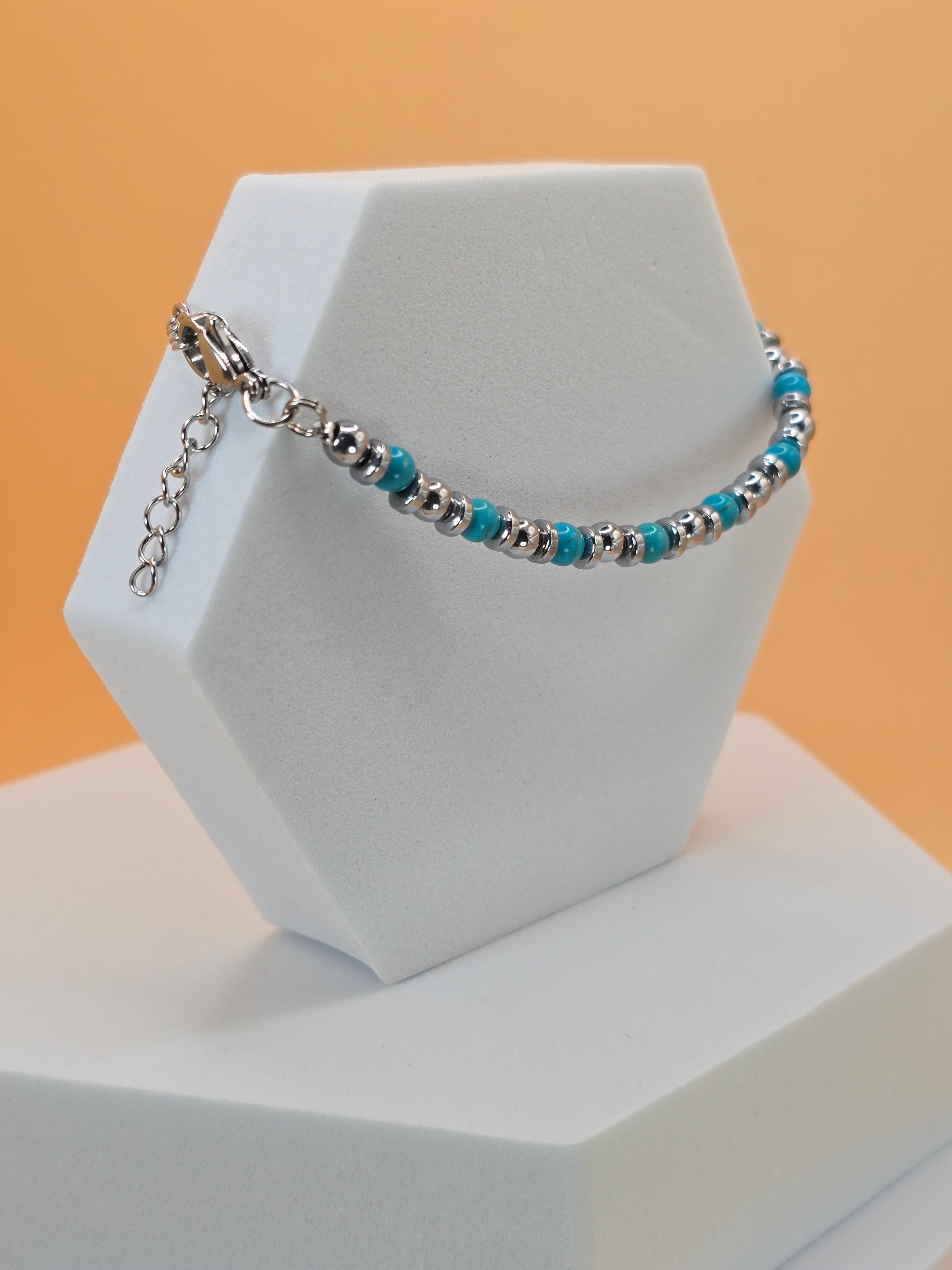 bracciale uomo  ivory stone blu