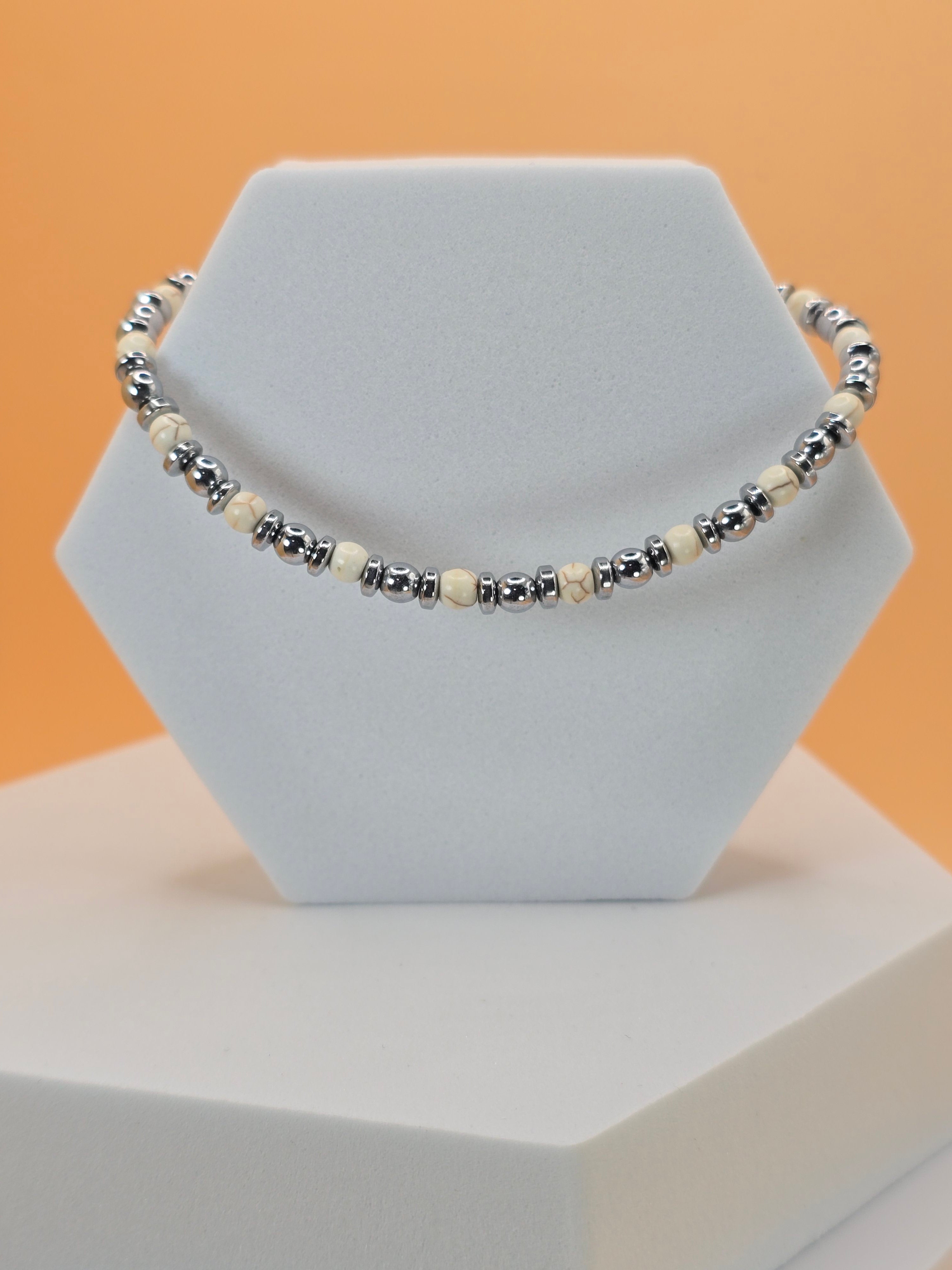 bracciale uomo ivory stone bianco