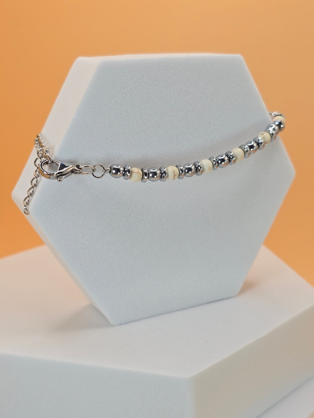 bracciale uomo ivory stone bianco