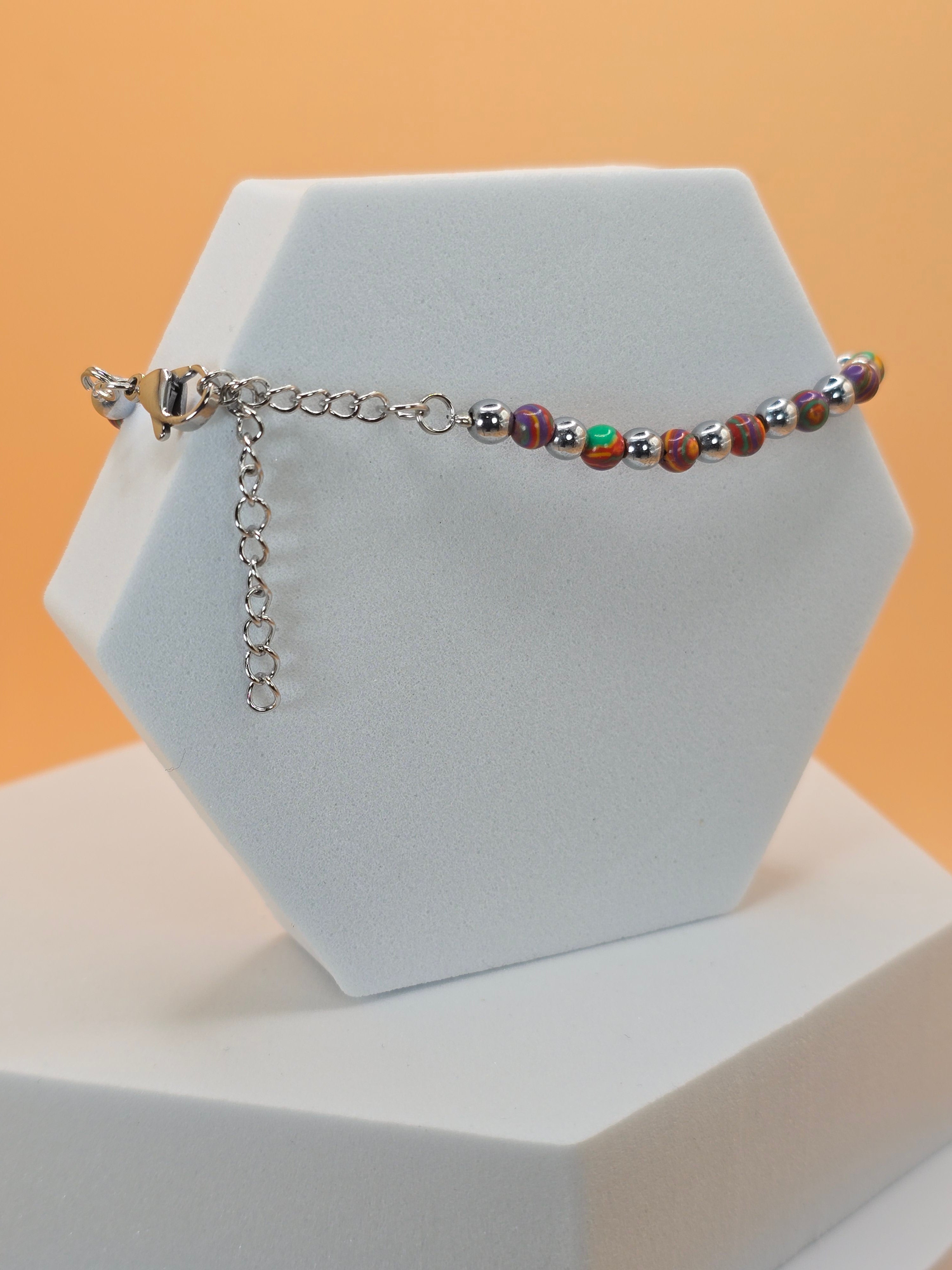 bracciale uomo zahara arcobaleno verde giallo bianco nero marrone