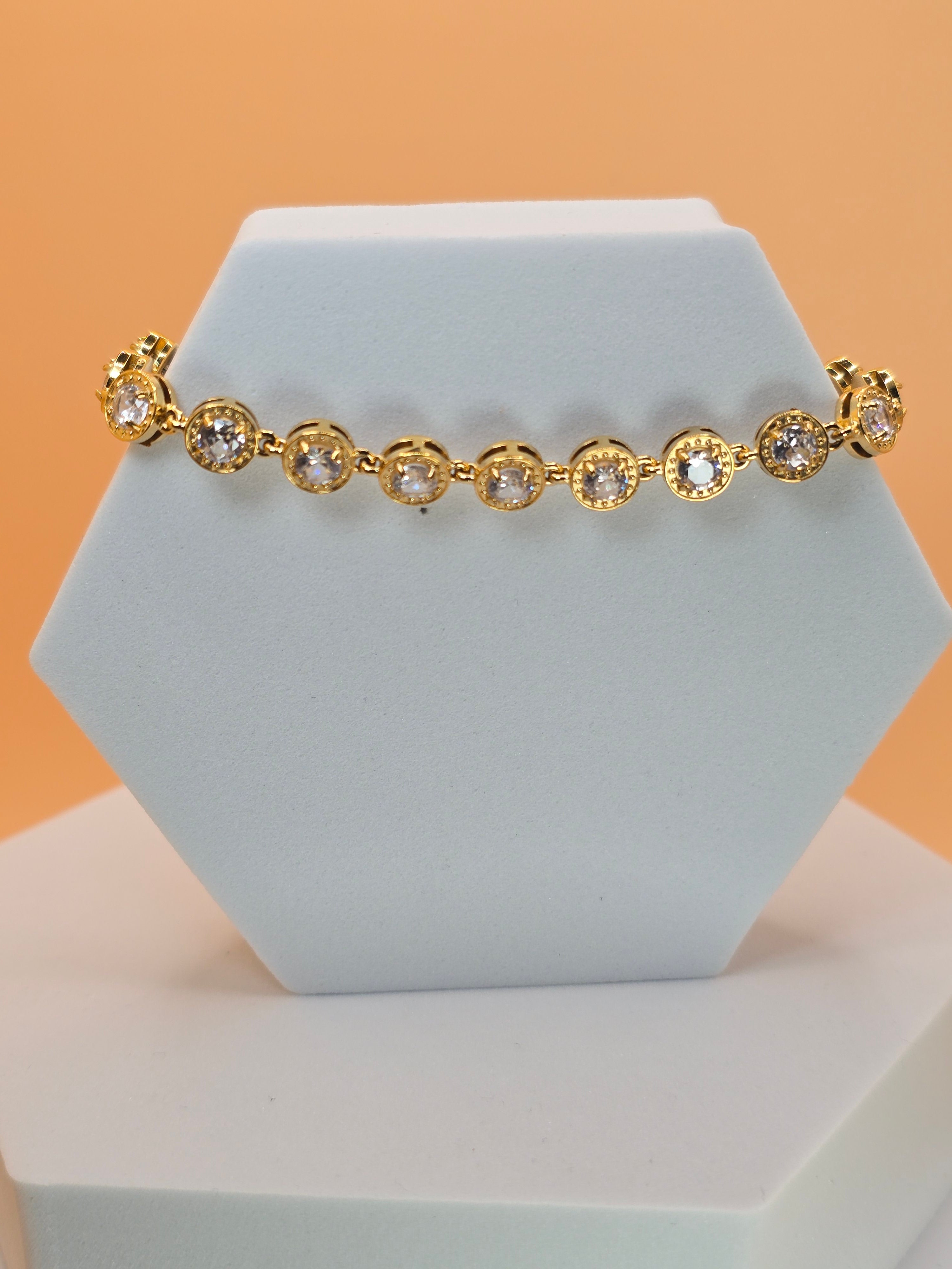 bracciale sorbetto di luce bianco placato oro