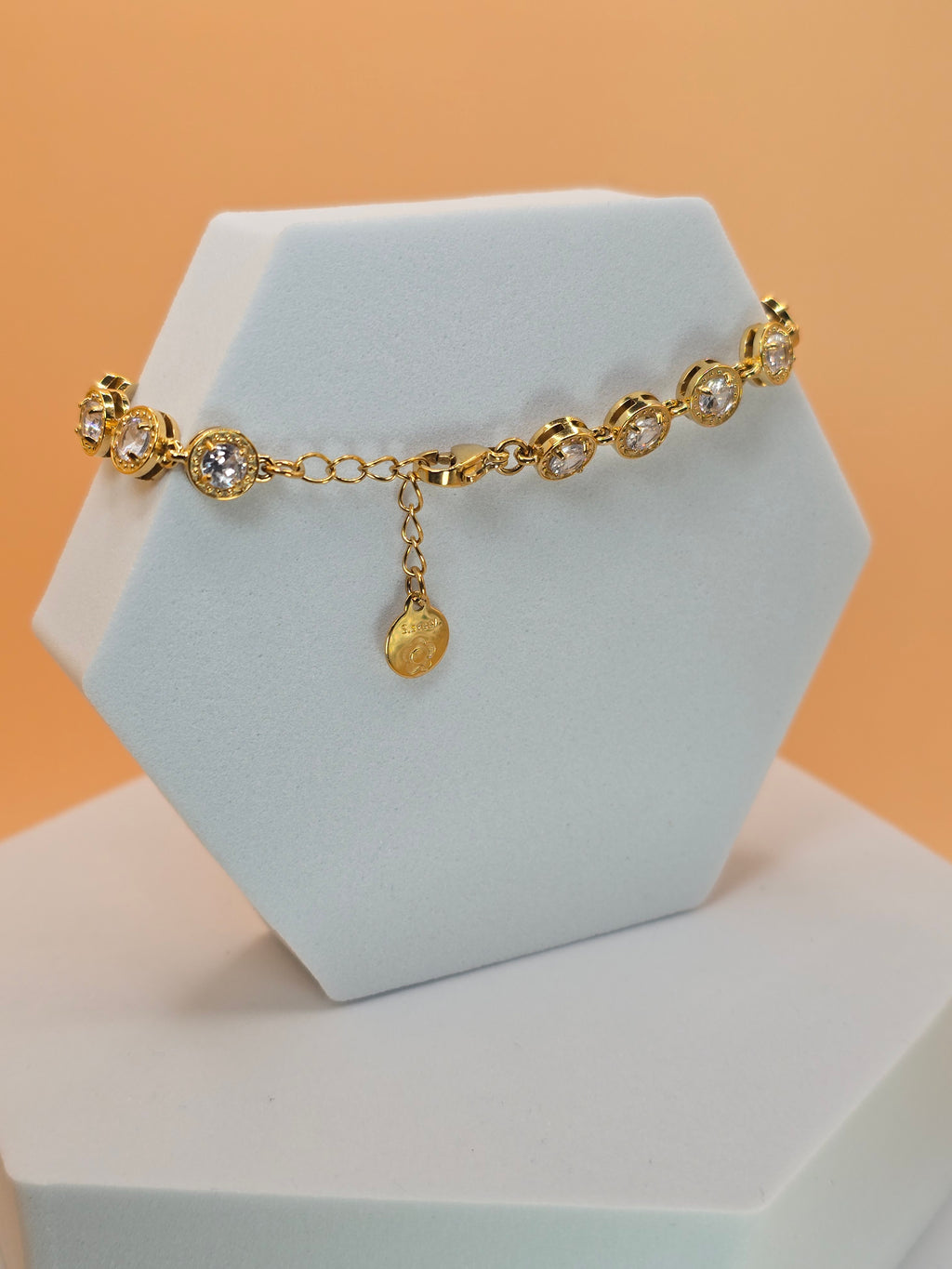 bracciale sorbetto di luce bianco placato oro