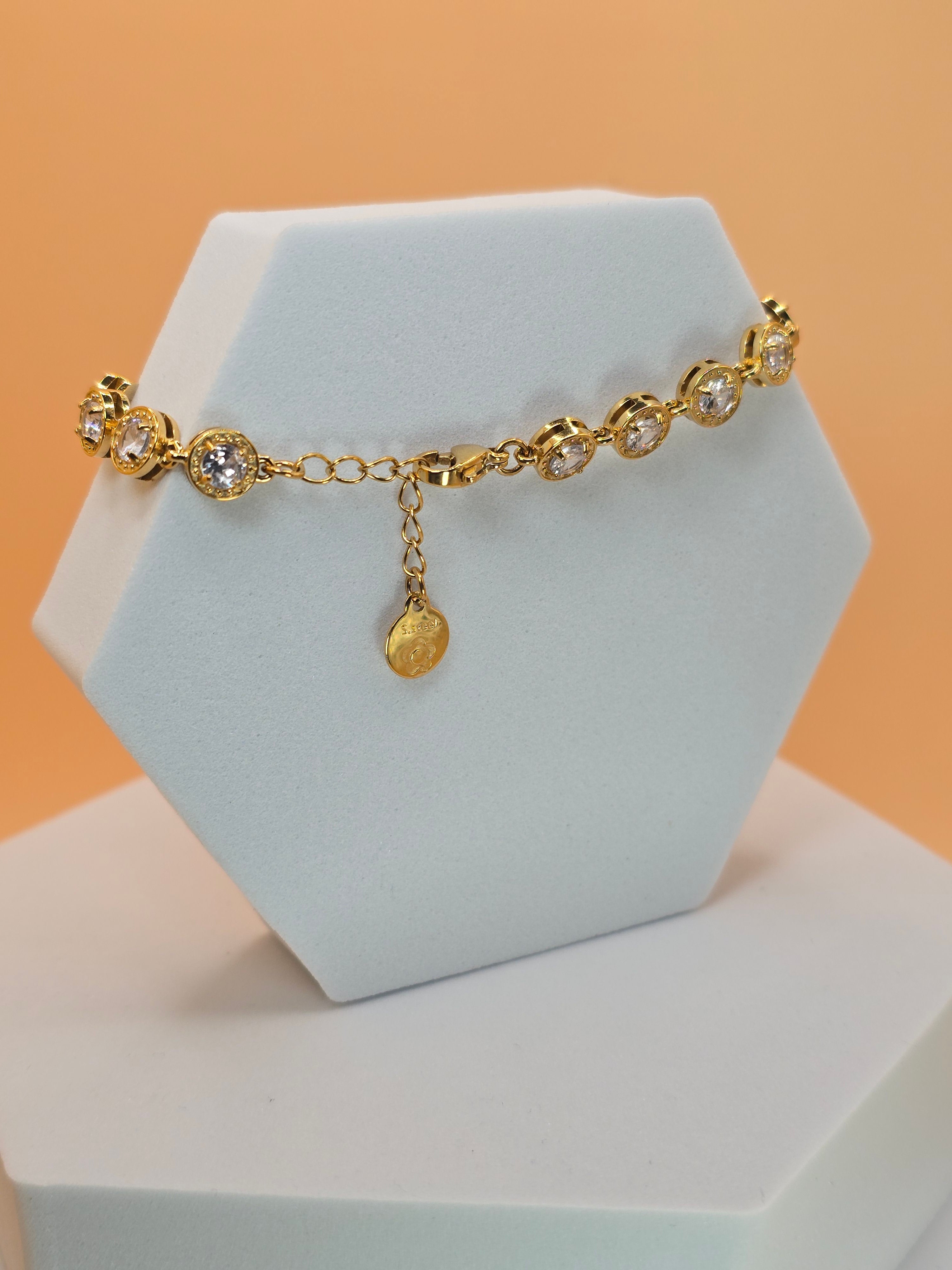 bracciale sorbetto di luce bianco placato oro