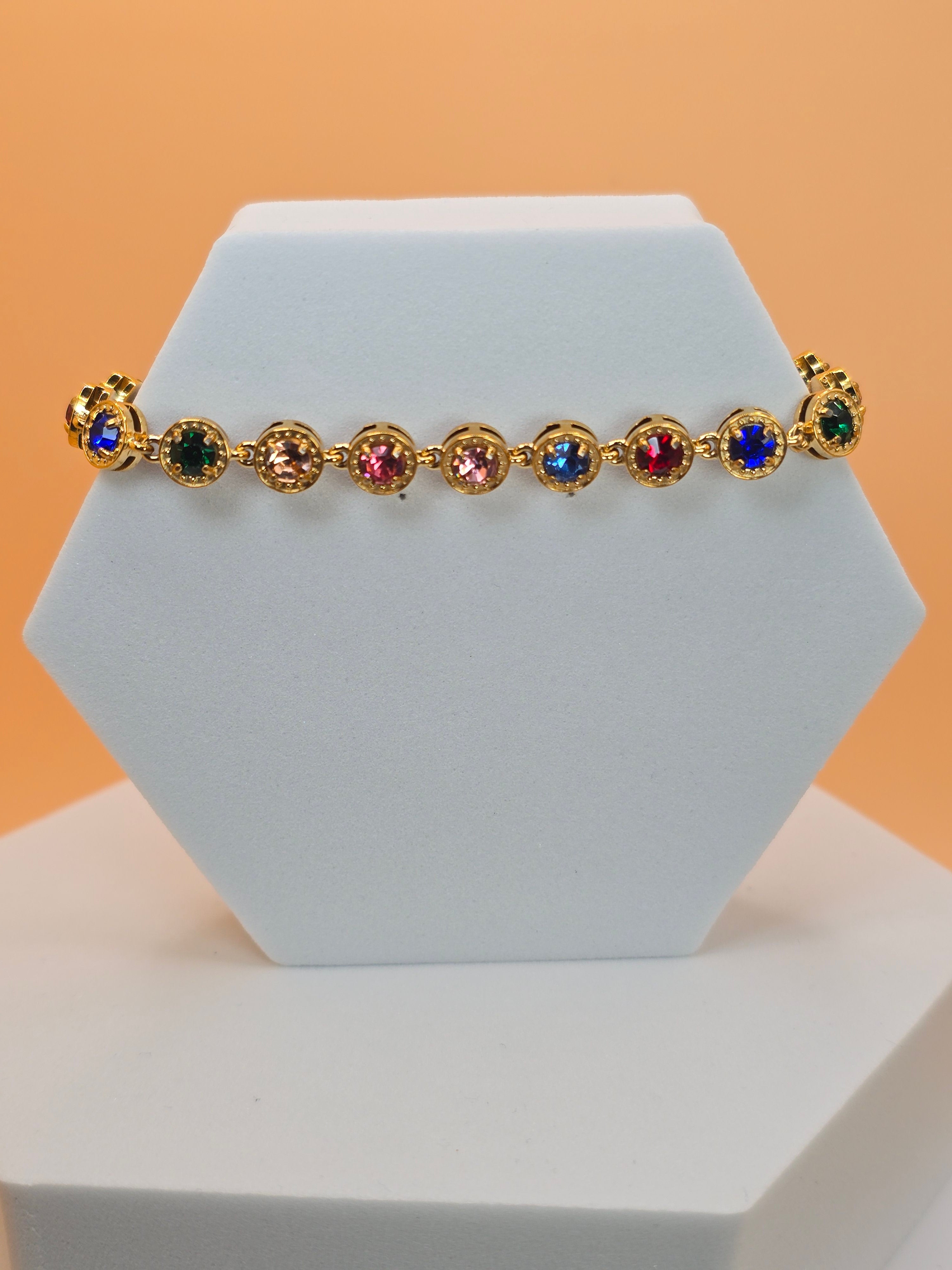 bracciale sorbetto di luce arcobaleno placato oro
