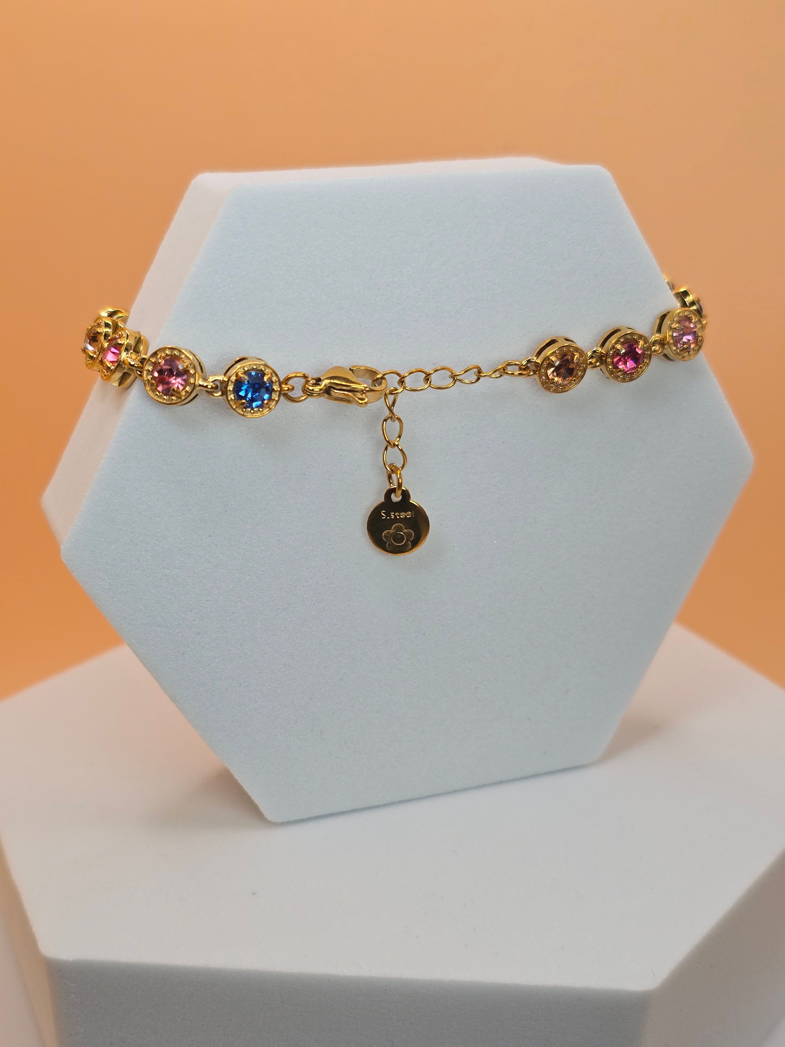 bracciale sorbetto di luce arcobaleno placato oro