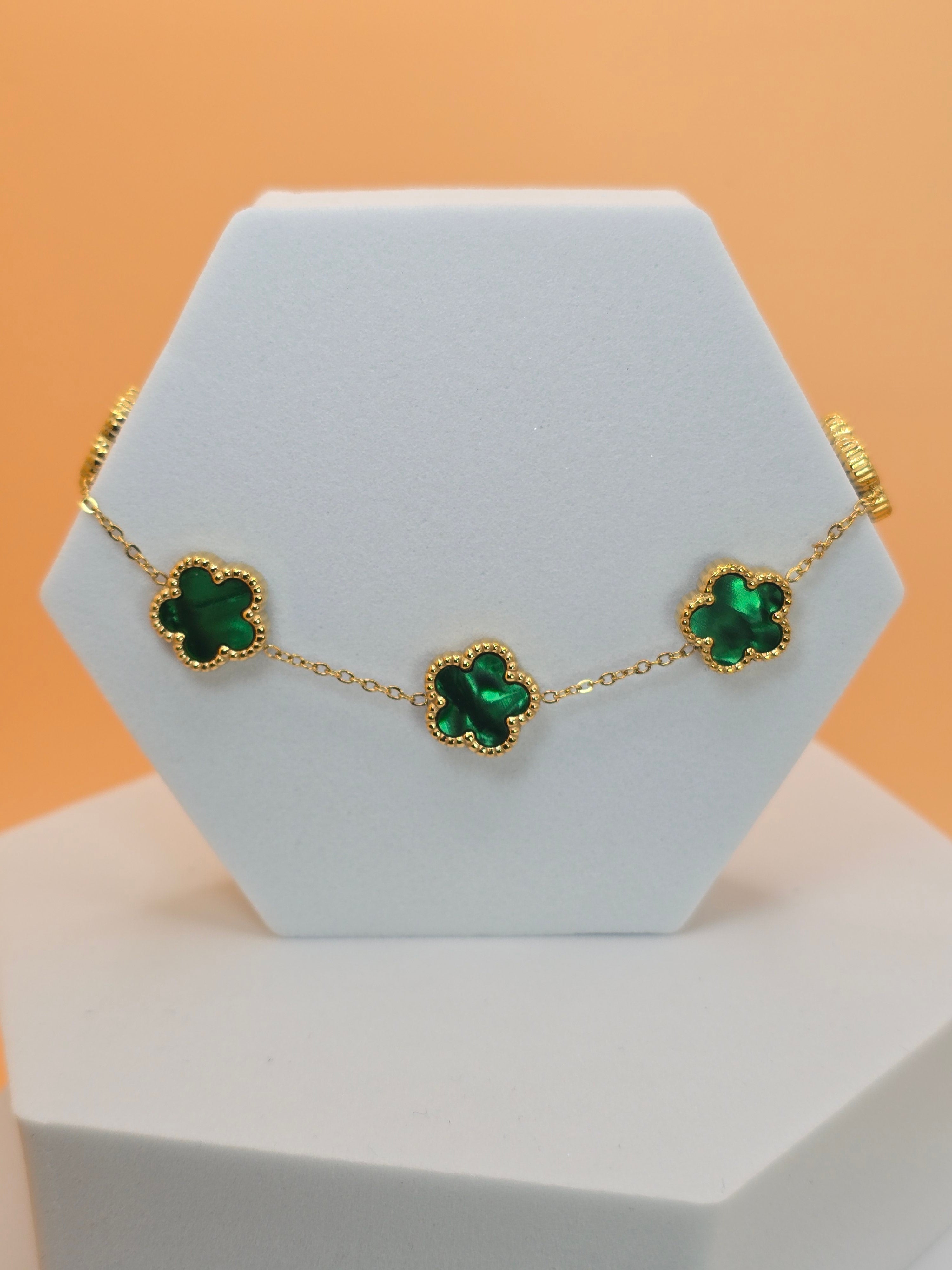 bracciale colver passion verde placato oro