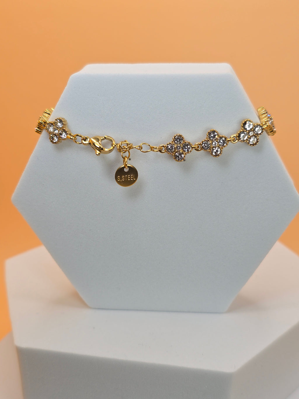 bracciale spring day bianco placato oro