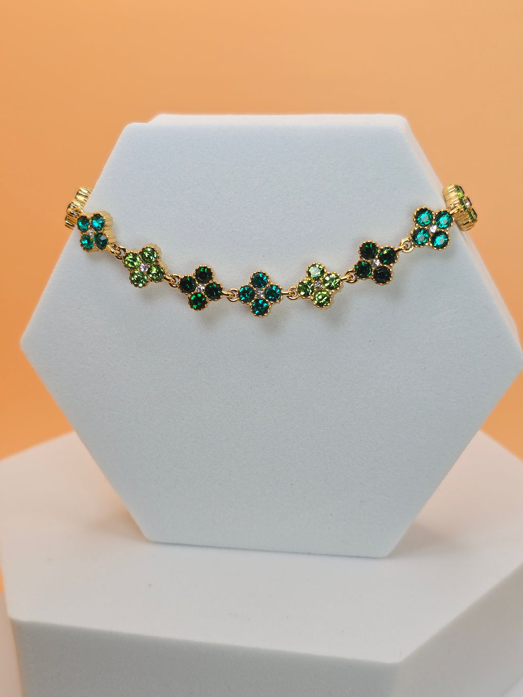 bracciale sprig day verde placato oro