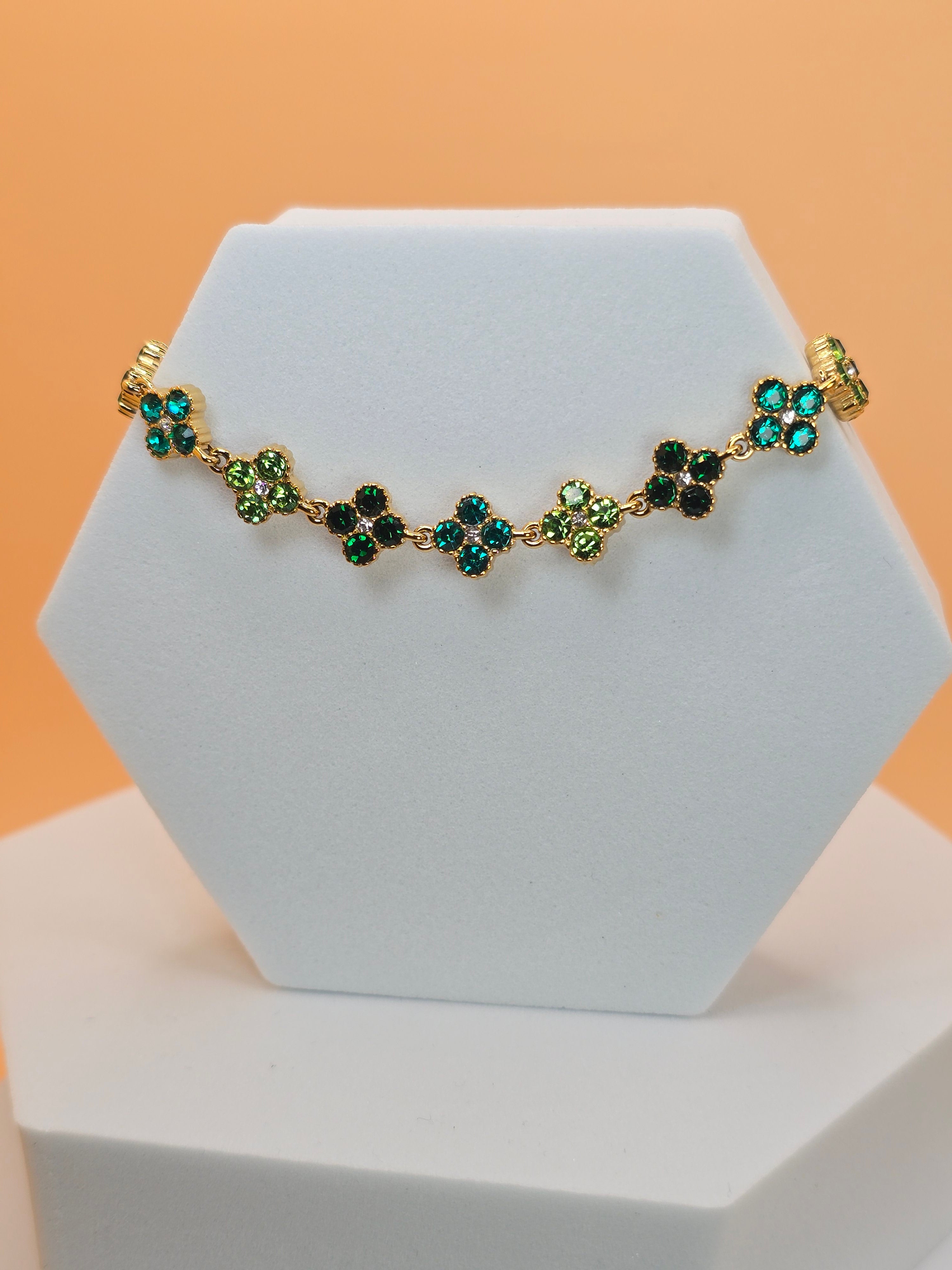 bracciale sprig day verde placato oro
