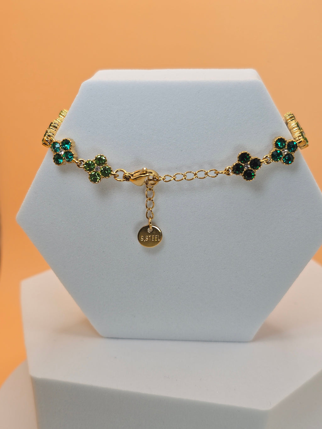 bracciale sprig day verde placato oro