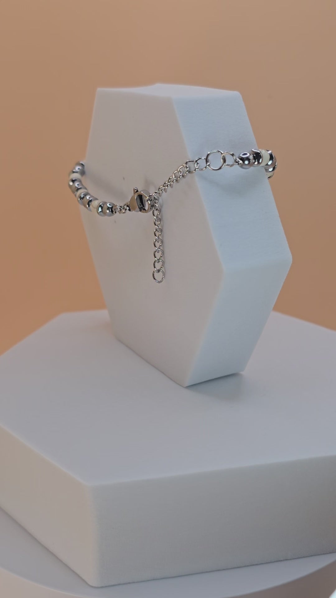bracciale uomo ivory stone bianco