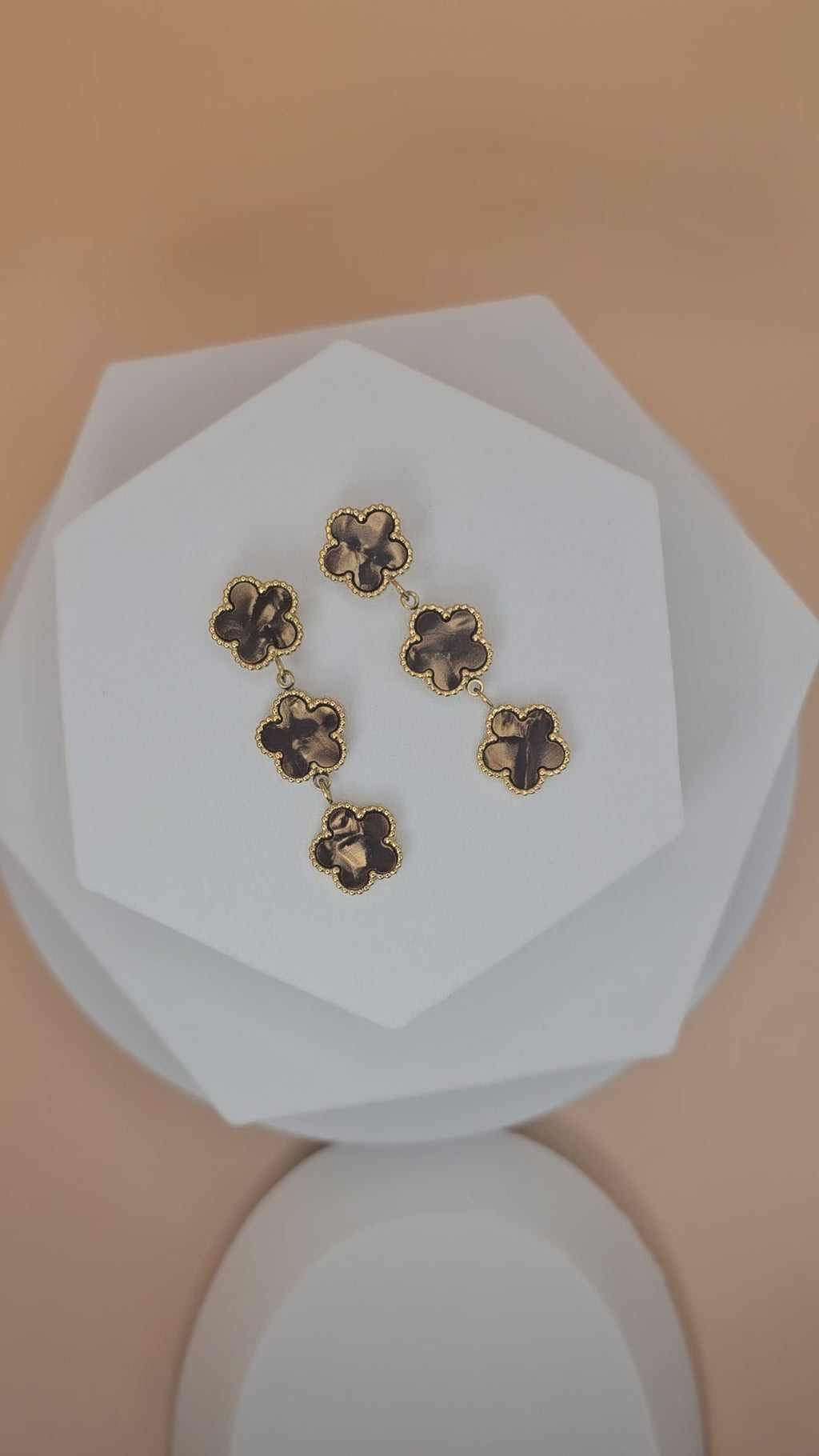 orecchini clover chocolate gold