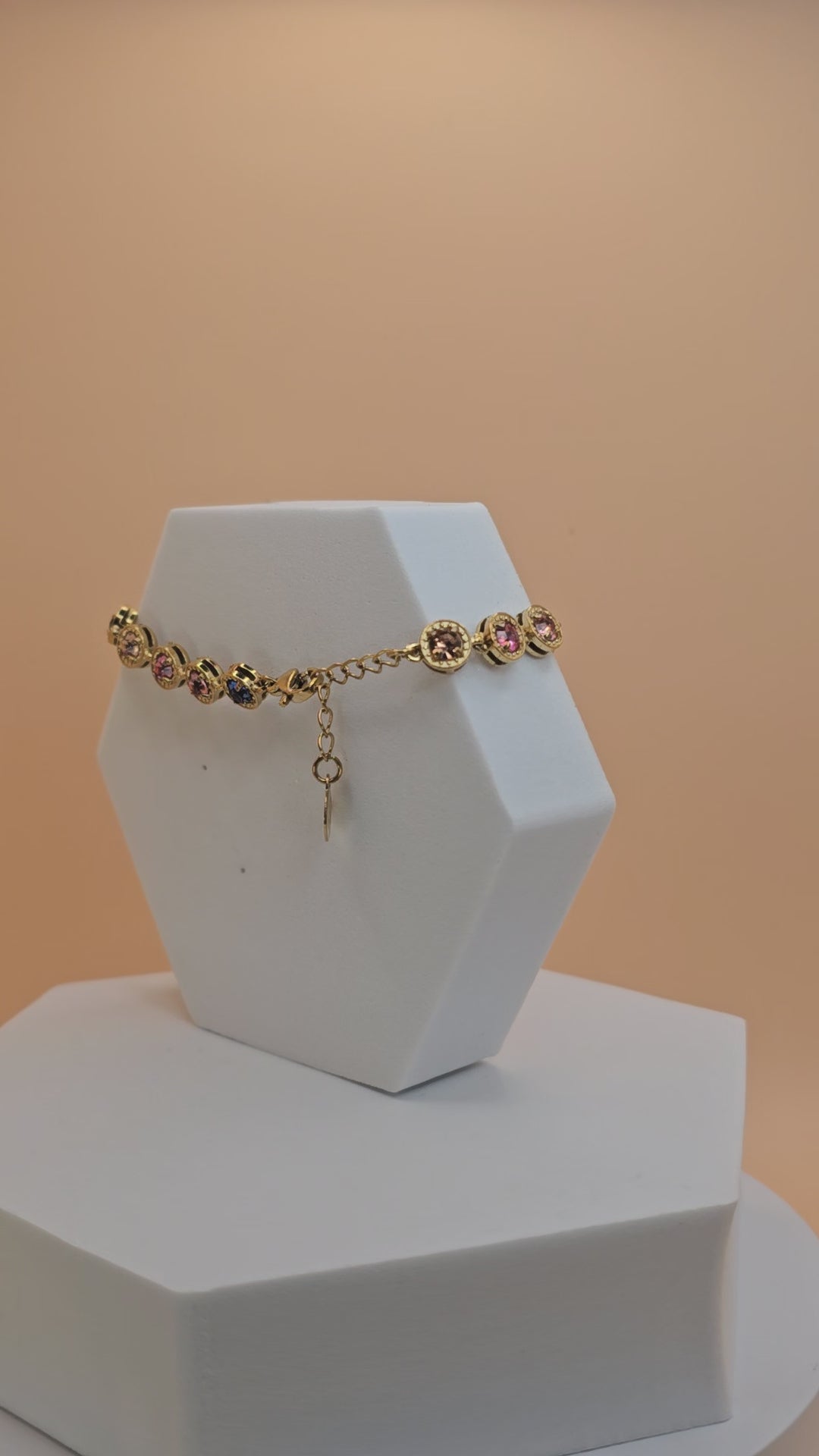 bracciale sorbetto di luce arcobaleno placato oro