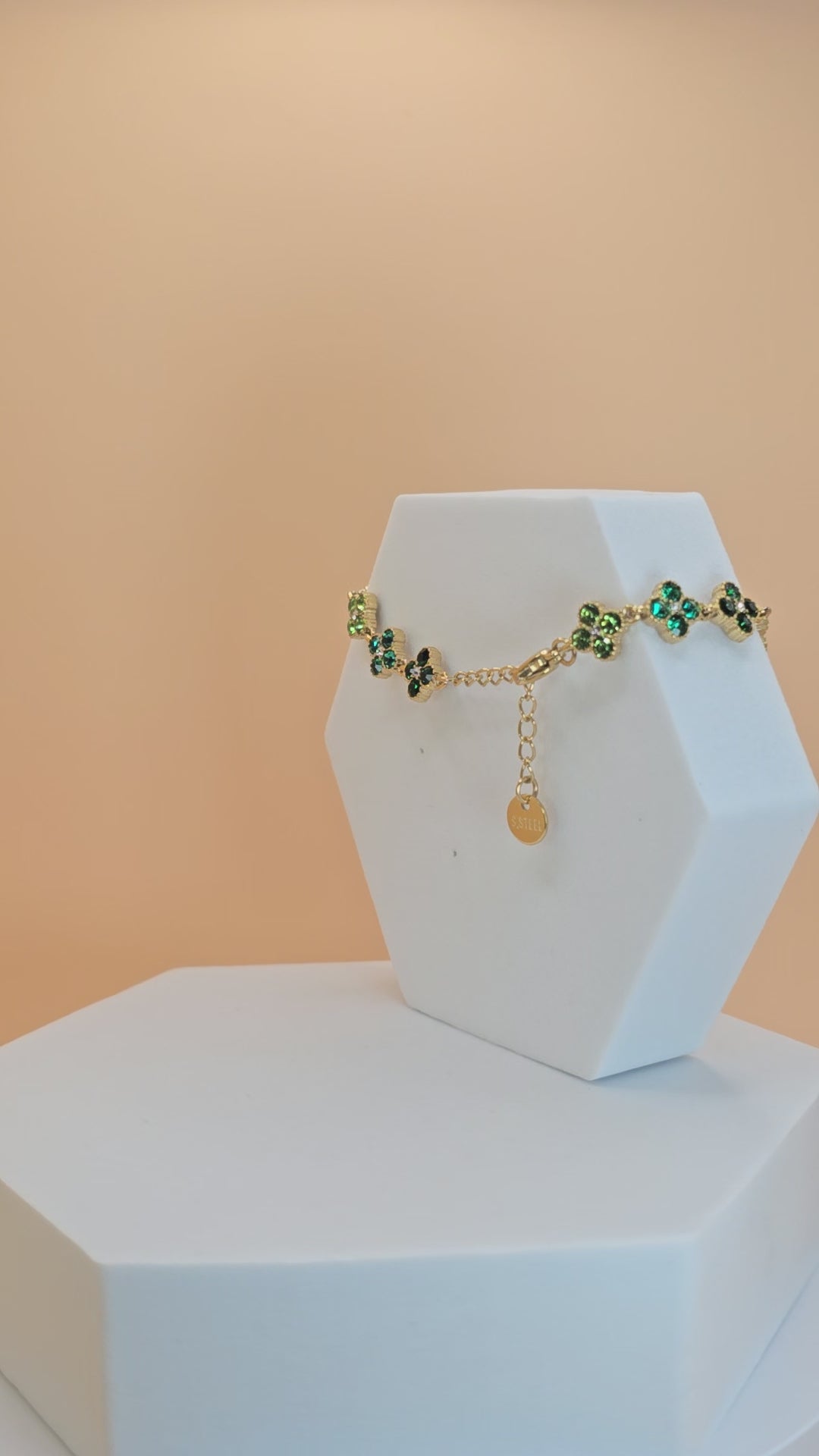 bracciale sprig day verde placato oro